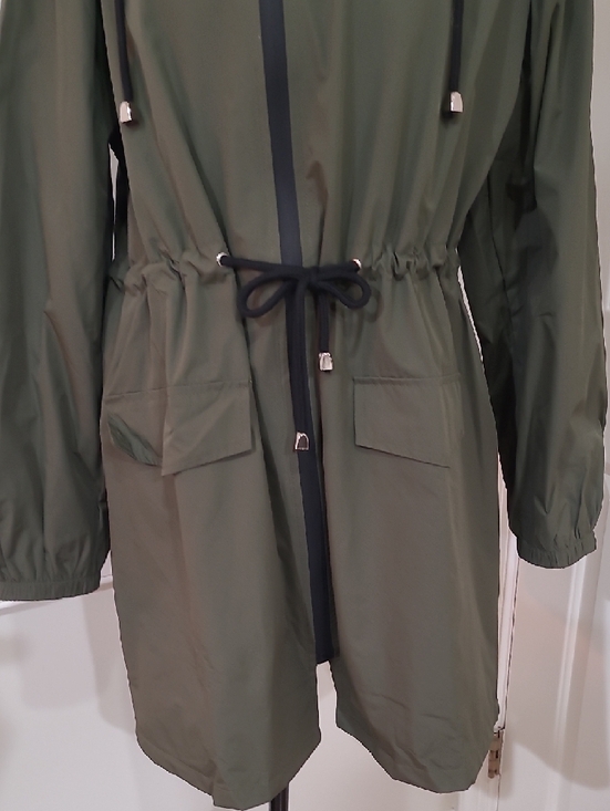 Avoogue Hooded Drawstring Rain Coat- Olive Green - Picture 3 of 9